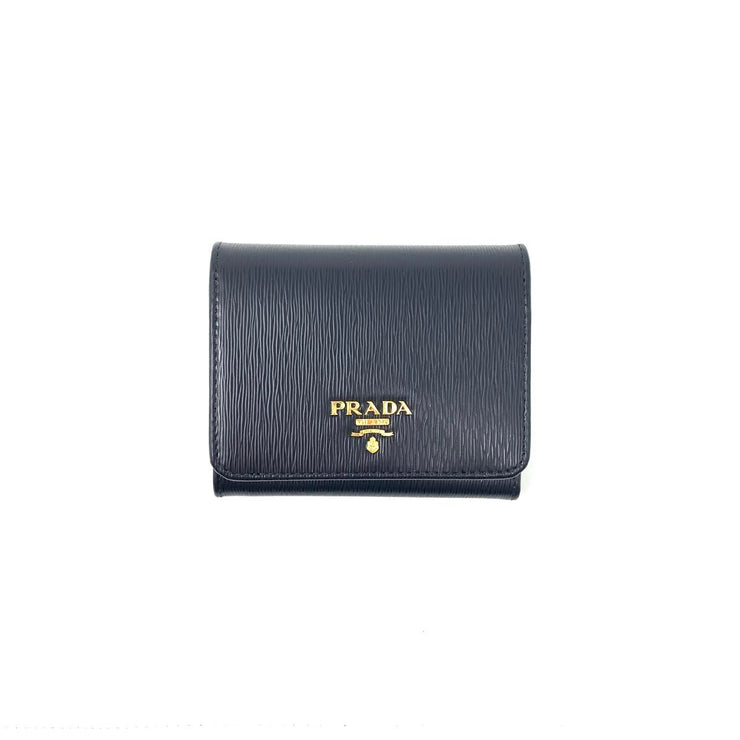 Prada Flower Embossed Bi-fold Wallet - Woman Wallets & Cardholders Black  One Size - ShopStyle
